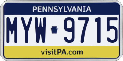 PA license plate MYW9715