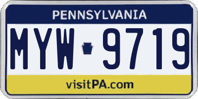 PA license plate MYW9719