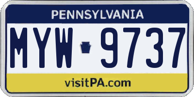 PA license plate MYW9737