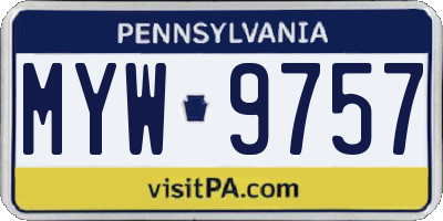 PA license plate MYW9757