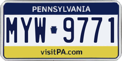 PA license plate MYW9771