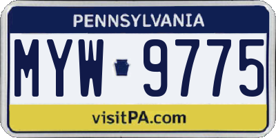 PA license plate MYW9775