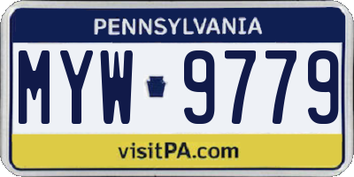PA license plate MYW9779