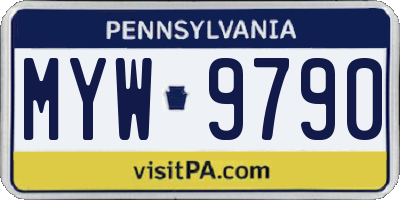 PA license plate MYW9790