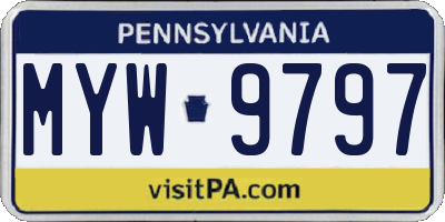 PA license plate MYW9797