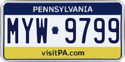PA license plate MYW9799