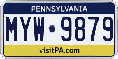 PA license plate MYW9879