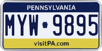 PA license plate MYW9895