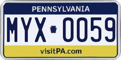 PA license plate MYX0059