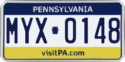 PA license plate MYX0148