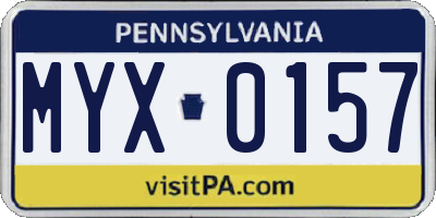 PA license plate MYX0157