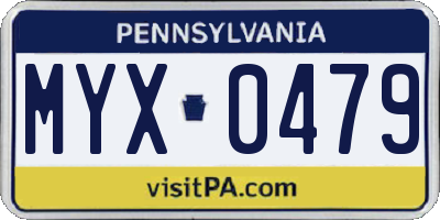 PA license plate MYX0479