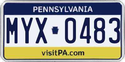 PA license plate MYX0483