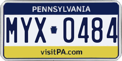 PA license plate MYX0484
