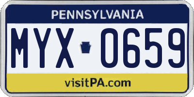PA license plate MYX0659