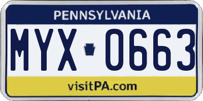 PA license plate MYX0663