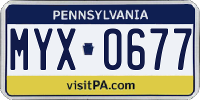 PA license plate MYX0677