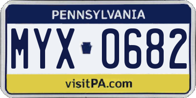 PA license plate MYX0682