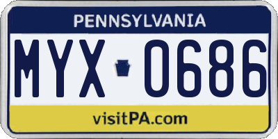 PA license plate MYX0686
