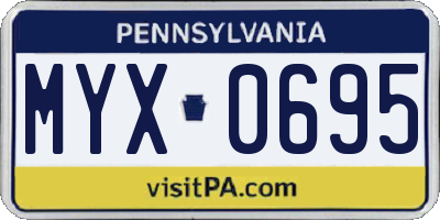 PA license plate MYX0695