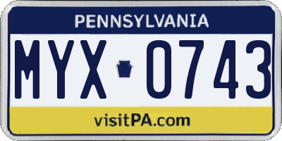 PA license plate MYX0743