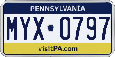 PA license plate MYX0797