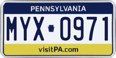 PA license plate MYX0971