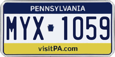 PA license plate MYX1059