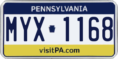 PA license plate MYX1168