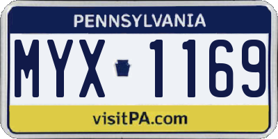 PA license plate MYX1169