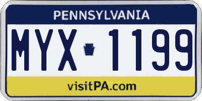 PA license plate MYX1199