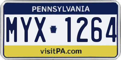 PA license plate MYX1264