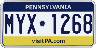 PA license plate MYX1268