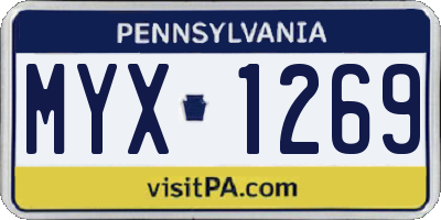 PA license plate MYX1269