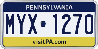 PA license plate MYX1270