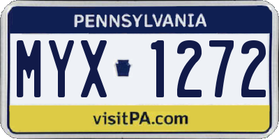 PA license plate MYX1272