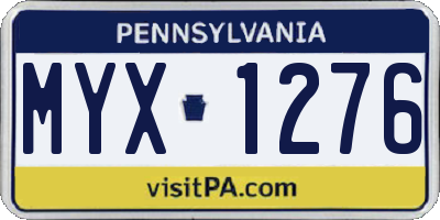 PA license plate MYX1276