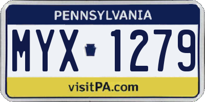 PA license plate MYX1279