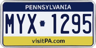 PA license plate MYX1295