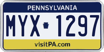 PA license plate MYX1297