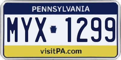 PA license plate MYX1299