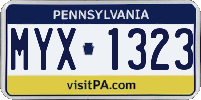PA license plate MYX1323