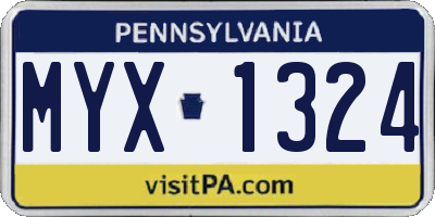 PA license plate MYX1324