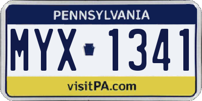 PA license plate MYX1341