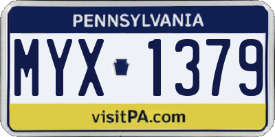 PA license plate MYX1379