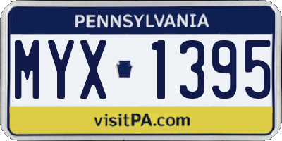 PA license plate MYX1395