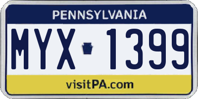 PA license plate MYX1399