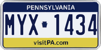 PA license plate MYX1434