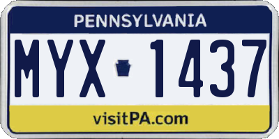 PA license plate MYX1437