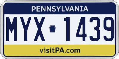 PA license plate MYX1439